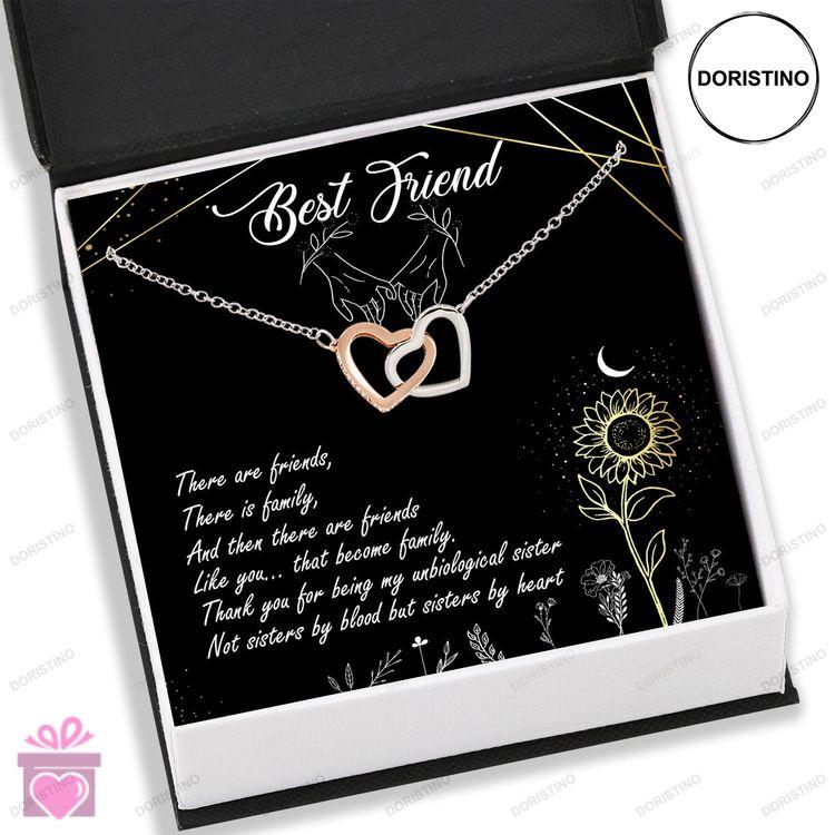 Best Friend Necklace Best Friend Necklace Card  Interlocking Hearts Necklace Jewelry For Best Frien Doristino Limited Edition Necklace